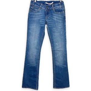 Vintage Only Deadstock Y2K 90s Low Rise Bootcut Blue Jeans 90s Chunky Belt Loops